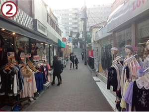 路地を入ったところ