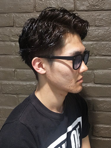 アップバング パーマ 男前 Red Hot レッドホット 原宿 表参道 美容室 ヘアサロン